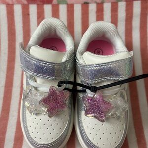 Cat & Jack White and Silver Star Sneakers